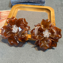 Large Flower Resin Acetate S925 Earrings