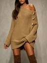 Women's Loose Knit Pullover Sweater Dress