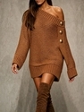 Women's Loose Knit Pullover Sweater Dress