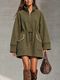 Women's Long Sleeve Half-Zip Drawstring Casual Dress