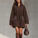 Women's Long Sleeve Half-Zip Drawstring Casual Dress