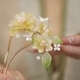 U-Shaped Glass Peony Flower Hairpin Chinese Style Updo Hair Fork