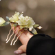 U-Shaped Glass Peony Flower Hairpin Chinese Style Updo Hair Fork