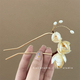 U-Shaped Glass Peony Flower Hairpin Chinese Style Updo Hair Fork