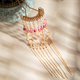 U-Shaped Glass Peony Flower Hairpin Chinese Style Updo Hair Fork