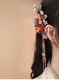 U-Shaped Glass Flower Hair Comb Traditional Chinese Style