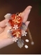 U-Shaped Glass Flower Hair Comb Traditional Chinese Style