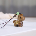 Solid Wood Chinese Zodiac Horse Keychain Pendant