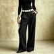 High-Waist Wide-Leg Suit Pants With Center Crease