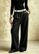 High-Waist Wide-Leg Suit Pants With Center Crease
