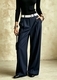 High-Waist Wide-Leg Suit Pants With Center Crease