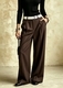 High-Waist Wide-Leg Suit Pants With Center Crease