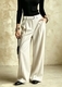 High-Waist Wide-Leg Suit Pants With Center Crease