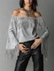 Women's Off-Shoulder Faux Suede Bell Sleeve Fringe Top