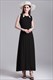 Ärmelloses A-Linien-Kleid mit Raffungen, knöchellang und Seil-Trägern