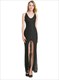 Ärmelloses Maxikleid mit V-Ausschnitt, Spitze, Frontschlitz und Criss-Cross-Rücken