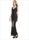 Ärmelloses Maxikleid mit V-Ausschnitt, Spitze, Frontschlitz und Criss-Cross-Rücken