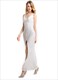 Ärmelloses Maxikleid mit V-Ausschnitt, Spitze, Frontschlitz und Criss-Cross-Rücken