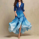 Elegant Gradient Vintage Long Dress For Women Casual Vacation