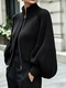 Women's High Stand Collar Zip-Up Knit Cardigan