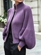 Women's High Stand Collar Zip-Up Knit Cardigan
