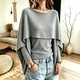 Elegant Faux Two-Piece Shawl Knit Sweater For Women