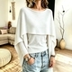 Elegant Faux Two-Piece Shawl Knit Sweater For Women