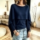 Elegant Faux Two-Piece Shawl Knit Sweater For Women