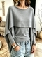 Elegant Faux Two-Piece Shawl Knit Sweater For Women