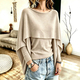 Elegant Faux Two-Piece Shawl Knit Sweater For Women