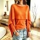 Elegant Faux Two-Piece Shawl Knit Sweater For Women