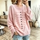 3D Coiled Rope Knit Pullover Sweater Women Loose Round Neck