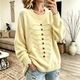 3D Coiled Rope Knit Pullover Sweater Women Loose Round Neck