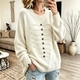 3D Coiled Rope Knit Pullover Sweater Women Loose Round Neck
