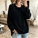 3D Coiled Rope Knit Pullover Sweater Women Loose Round Neck