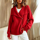 Loose Zip-Up Knit Cardigan Women Solid Color Casual Sweater Coat