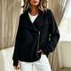 Loose Zip-Up Knit Cardigan Women Solid Color Casual Sweater Coat