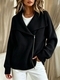 Loose Zip-Up Knit Cardigan Women Solid Color Casual Sweater Coat