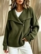 Loose Zip-Up Knit Cardigan Women Solid Color Casual Sweater Coat