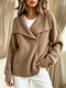 Loose Zip-Up Knit Cardigan Women Solid Color Casual Sweater Coat