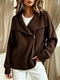 Loose Zip-Up Knit Cardigan Women Solid Color Casual Sweater Coat