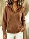 Einfarbige Strickjacke mit V-Ausschnitt, Kapuze, Reißverschluss, locker