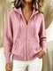 Einfarbige Strickjacke mit V-Ausschnitt, Kapuze, Reißverschluss, locker