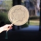 Handwoven Palm Leaf Round Fan Traditional Summer Straw Fan