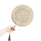 Handwoven Palm Leaf Round Fan Traditional Summer Straw Fan