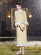 Yellow Fleece-Lined Qipao Vest Set Winter Chinese Style