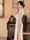 Hellviolettes florales Cheongsam schlanke Passform elegantes chinesisches Stil Kleid