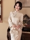 Hellviolettes florales Cheongsam schlanke Passform elegantes chinesisches Stil Kleid