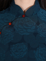 Ultramarine Elegant Navy Blue Chinese Vintage Qipao With Petal Collar
