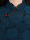 Ultramarine Elegant Navy Blue Chinese Vintage Qipao With Petal Collar
